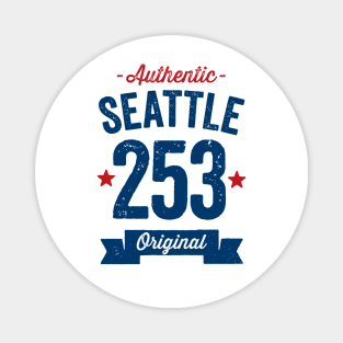 Authentic Seattle 253 Area Code Magnet